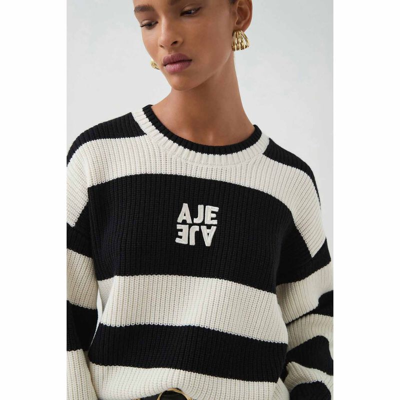 Aje Montage Stripe Logo Knit image number 2